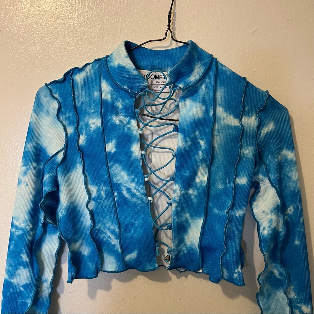 2 pieces! B Comfy Bershka Blue White Two Piece Party Fit